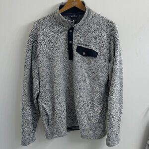 Eddie Bauer Gray Fleece Pullover with Black Trim